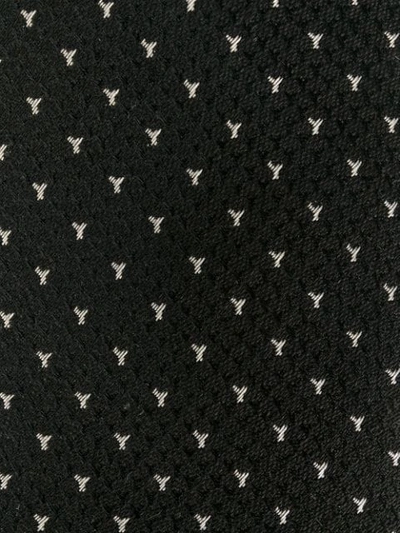 Shop Saint Laurent Ysl Logo Jacquard Tie - Black