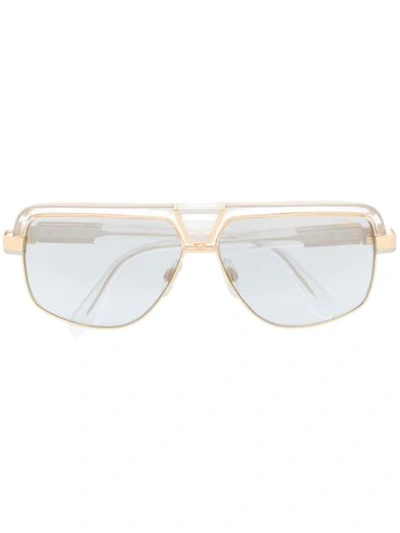 Shop Cazal Square Frame Sunglasses In Gold