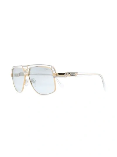 Shop Cazal Square Frame Sunglasses In Gold