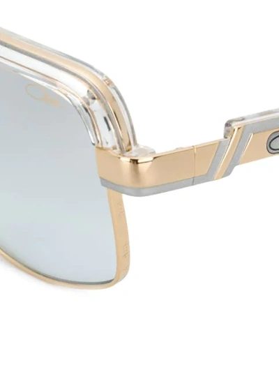 Shop Cazal Square Frame Sunglasses In Gold