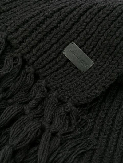 SAINT LAURENT 长款针织围巾 - 黑色