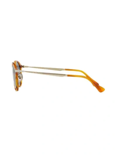 Persol 3166s Men's Round Sunglasses In 棕色