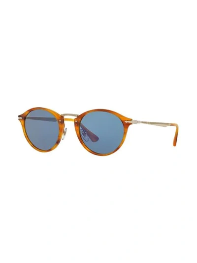 Persol 3166s Men's Round Sunglasses In 棕色