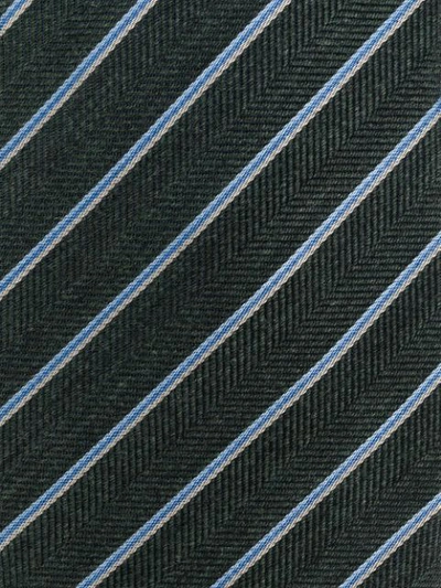 Shop Kiton Striped Tie - Grey