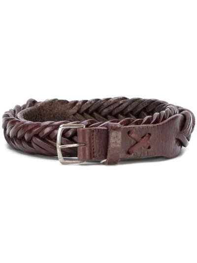 Shop Golden Goose Deluxe Brand Classic Woven Belt - Brown