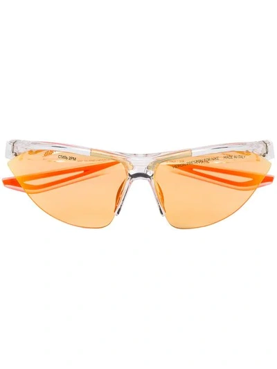 Shop Heron Preston X Nike Transparent Tailwind Sunglasses In Orange