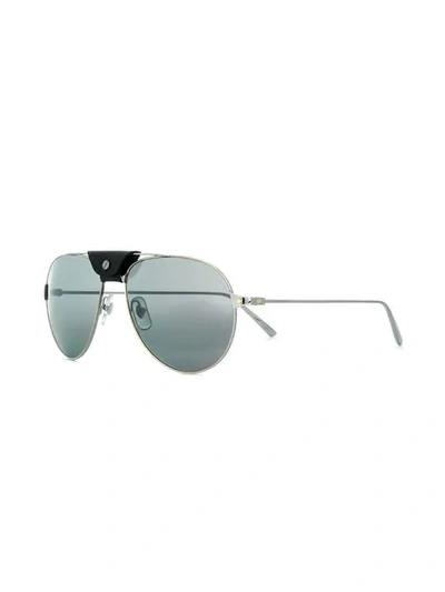 Shop Cartier Santos De  Sunglasses In Metallic