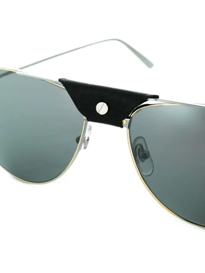 Shop Cartier Santos De  Sunglasses In Metallic