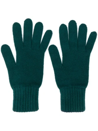 Pringle Of Scotland Gloves With Ribbed Details In Green