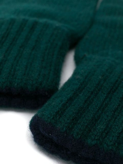 Pringle Of Scotland Gloves With Ribbed Details In Green