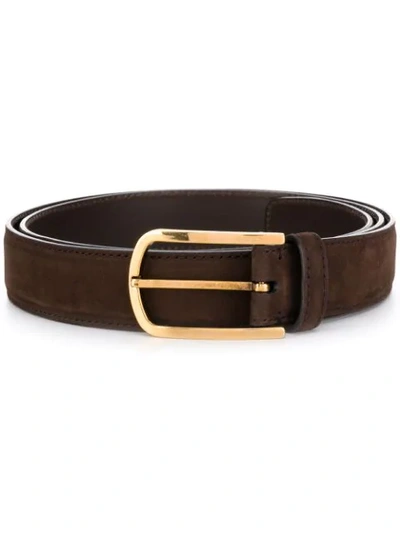 Shop Brunello Cucinelli Buckled Belt In Brown