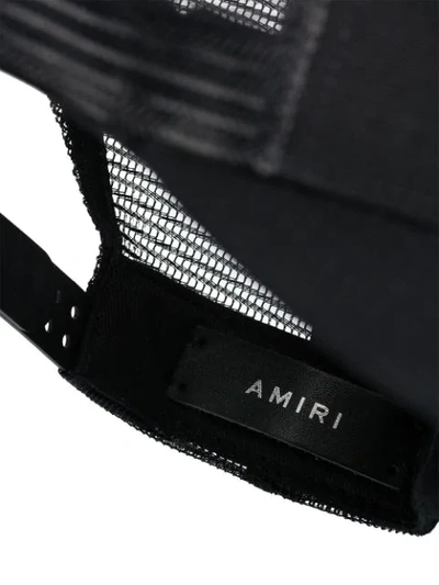 Shop Amiri Mesh Back Logo Cap In Black