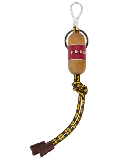 Shop Prada Logo Key Ring - Multicolour