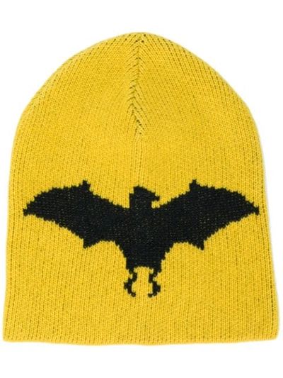 Gucci Wool Alpaca Bat Jacquard Hat In Yellow ModeSens