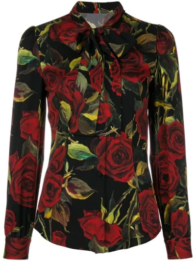 Shop Dolce & Gabbana Floral Print Blouse - Black