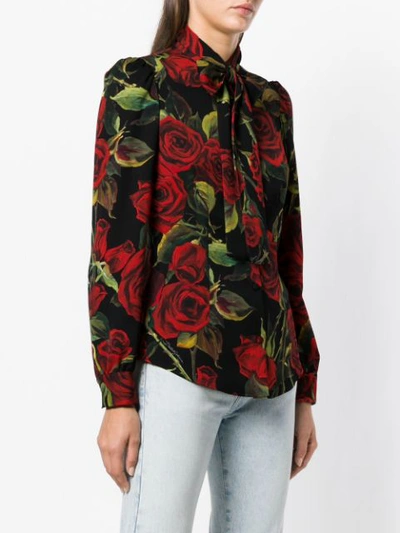 Shop Dolce & Gabbana Floral Print Blouse - Black
