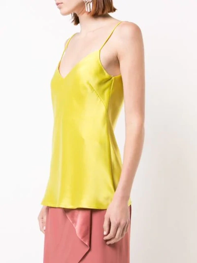 Shop Galvan Fitted Silhouette Top In Yellow