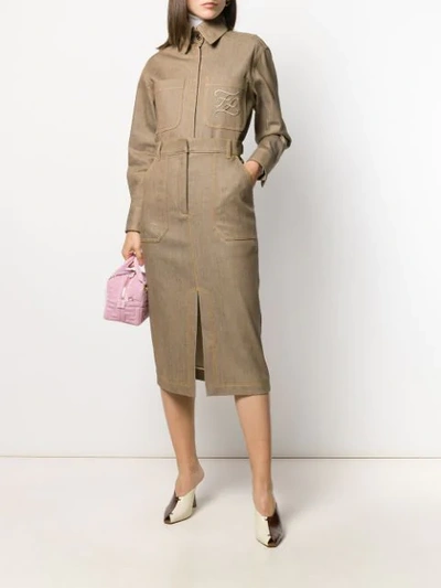 Shop Fendi Straight-cut Shirt In Neutrals