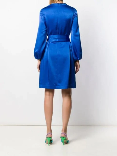 Shop Gianluca Capannolo Satin Shift Dress In Blue