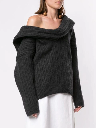 Shop Jacquemus Oversized Ahwa Jumper In Grey
