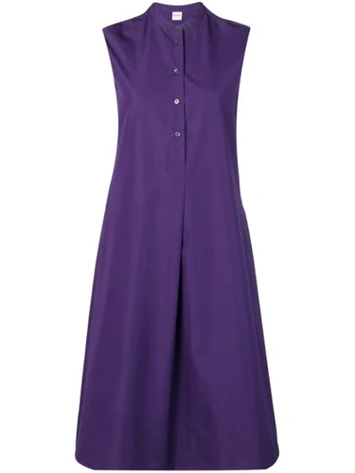 Shop Aspesi Flared Shirt Dress In Purple