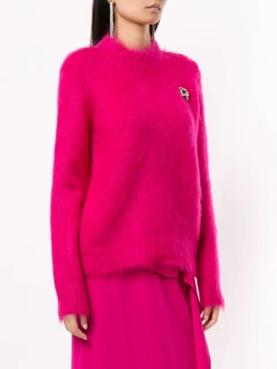 Shop Rochas Embellished Knitted Jumper In Pink