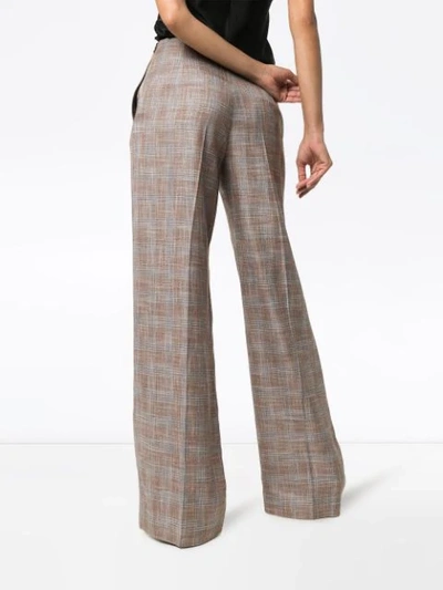 Shop Roland Mouret Tayport Wide-leg Checked Trousers In Pink
