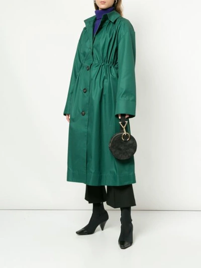 Shop Le Ciel Bleu Button-up Coat - Green