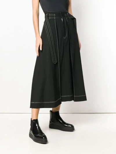 Shop Ujoh Hakama Tuck Skirt In Black