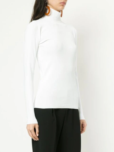 Shop Irene Turtle-neck Fitted Sweater - White
