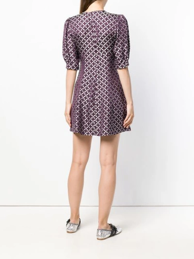 Shop Alexa Chung Floral Tie Neck Mini Dress In Pink
