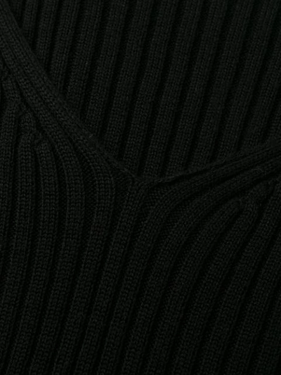 Shop Alberta Ferretti Ribbed Knit Dress In Black