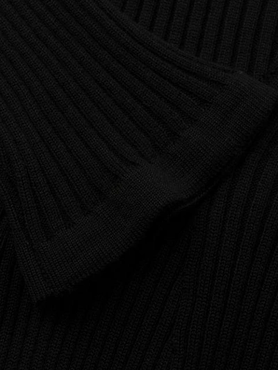 Shop Alberta Ferretti Ribbed Knit Dress In Black