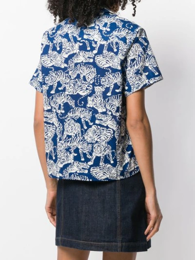 Shop Ymc You Must Create Vegas Tiger Print Shirt In Blue