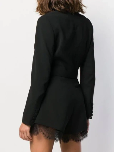 Shop Self-portrait Tailored Crepe Playsuit In Black