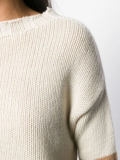 ARAGONA TWO-TONE CASHMERE SWEATER - 大地色