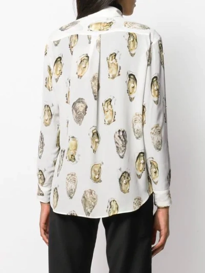 Shop Burberry Oyster Shell Print Shirt In 白色