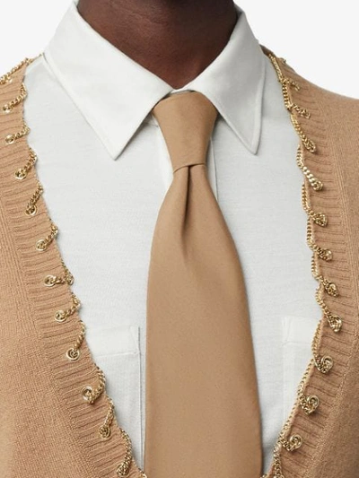 Shop Burberry Chain Detail Cashmere Sweater In Neutrals