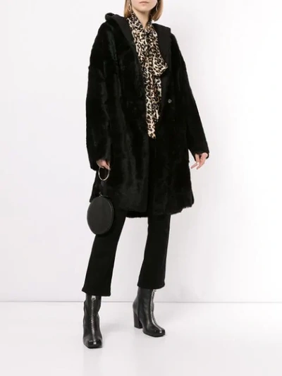 Shop Sylvie Schimmel Oversized-mantel Mit Kapuze In Black