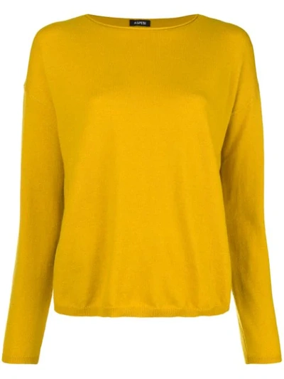 Shop Aspesi Crewneck Knitted Top - Yellow