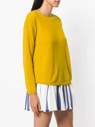 Shop Aspesi Crewneck Knitted Top - Yellow