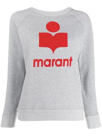 Shop Isabel Marant Étoile Logo Print Sweatshirt In 02gy Grey