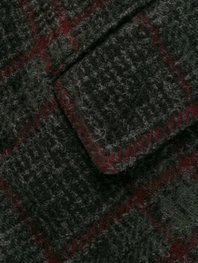 Shop Isabel Marant Étoile Knitted Tartan Blazer In Grey