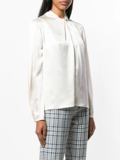 Shop Vince Neck Knot Blouse In White