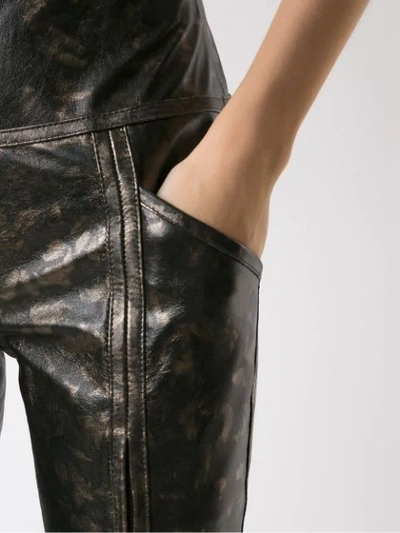 Shop Andrea Bogosian Pietra Leather Skinny Trousers In Metallic