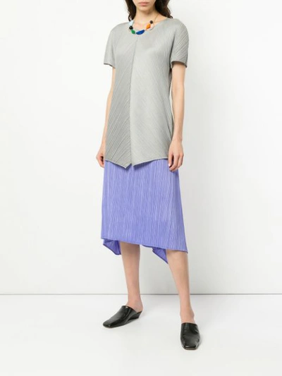 Shop Issey Miyake Vintage Tie-up Pleated Skirt - Purple