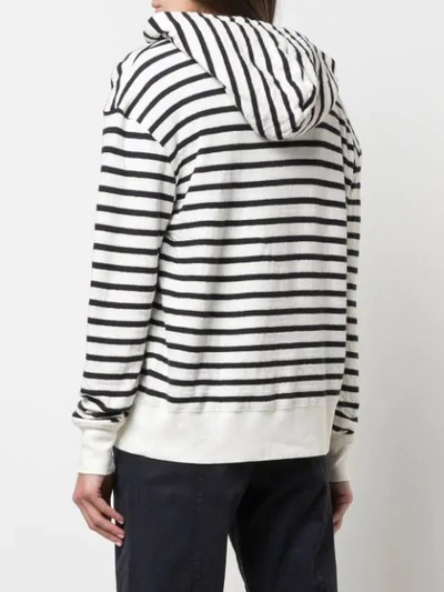 Shop Alex Mill Striped Hoodie In White/navy