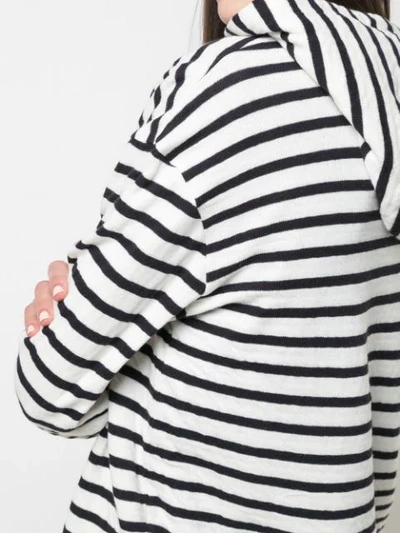 Shop Alex Mill Striped Hoodie In White/navy