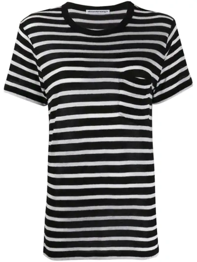 Shop Alexander Wang T Striped T-shirt In Black