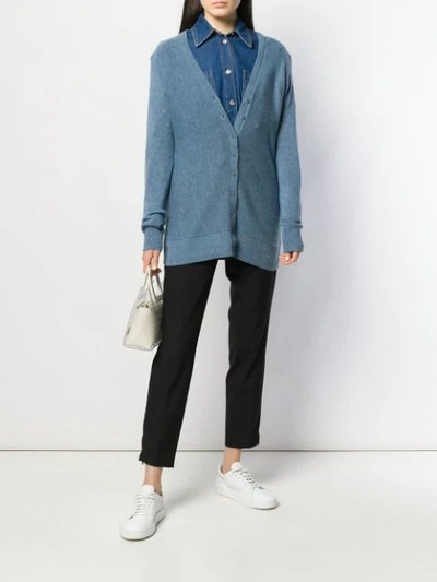 Shop Theory Knitted Cardigan In Blue